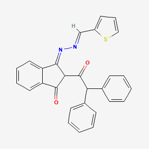 molecular formula C28H20N2O2S B3870767 2-thiophenecarbaldehyde [2-(diphenylacetyl)-3-oxo-2,3-dihydro-1H-inden-1-ylidene]hydrazone 