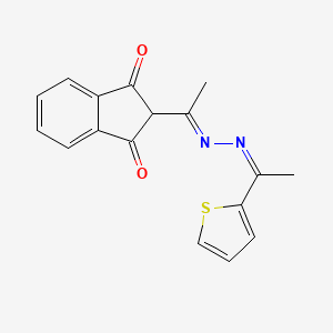 molecular formula C17H14N2O2S B3870770 2-{N-[1-(2-thienyl)ethylidene]ethanehydrazonoyl}-1H-indene-1,3(2H)-dione 