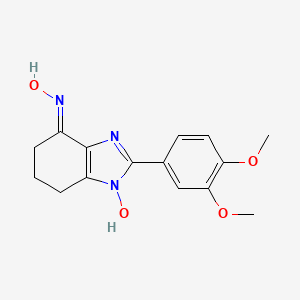 molecular formula C15H17N3O4 B3870777 2-(3,4-dimethoxyphenyl)-1-hydroxy-1,5,6,7-tetrahydro-4H-benzimidazol-4-one oxime 