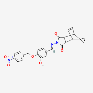 molecular formula C26H23N3O6 B3870828 4'-({3-methoxy-4-[(4-nitrobenzyl)oxy]benzylidene}amino)-4'-azaspiro[cyclopropane-1,10'-tricyclo[5.2.1.0~2,6~]decane]-8'-ene-3',5'-dione 