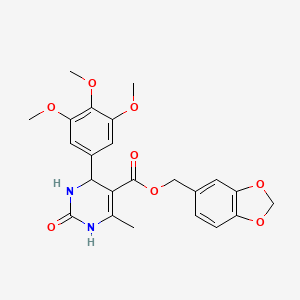 molecular formula C23H24N2O8 B3870829 1,3-benzodioxol-5-ylmethyl 6-methyl-2-oxo-4-(3,4,5-trimethoxyphenyl)-1,2,3,4-tetrahydro-5-pyrimidinecarboxylate 