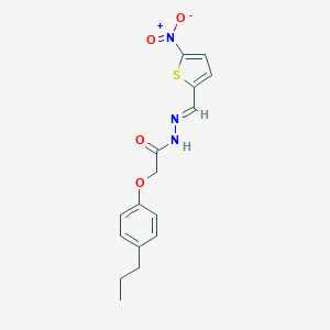 molecular formula C16H17N3O4S B387084 N'-({5-nitro-2-thienyl}methylene)-2-(4-propylphenoxy)acetohydrazide 