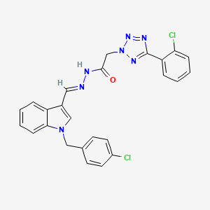 molecular formula C25H19Cl2N7O B3870845 N'-{[1-(4-chlorobenzyl)-1H-indol-3-yl]methylene}-2-[5-(2-chlorophenyl)-2H-tetrazol-2-yl]acetohydrazide 