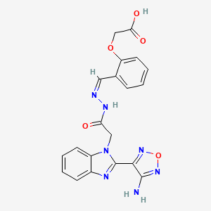 molecular formula C20H17N7O5 B3870855 [2-(2-{[2-(4-amino-1,2,5-oxadiazol-3-yl)-1H-benzimidazol-1-yl]acetyl}carbonohydrazonoyl)phenoxy]acetic acid 