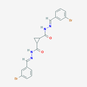 molecular formula C19H16Br2N4O2 B387086 N'~1~,N'~2~-bis(3-bromobenzylidene)-1,2-cyclopropanedicarbohydrazide 