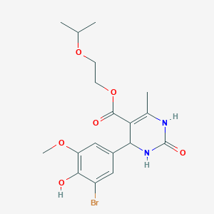 molecular formula C18H23BrN2O6 B3870862 2-isopropoxyethyl 4-(3-bromo-4-hydroxy-5-methoxyphenyl)-6-methyl-2-oxo-1,2,3,4-tetrahydro-5-pyrimidinecarboxylate 