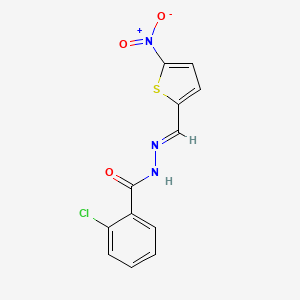 molecular formula C12H8ClN3O3S B3870868 2-chloro-N'-[(5-nitro-2-thienyl)methylene]benzohydrazide 