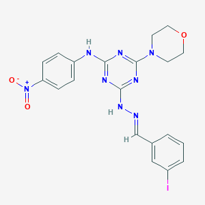 3-Iodobenzaldehyde [4-{4-nitroanilino}-6-(4-morpholinyl)-1,3,5-triazin-2-yl]hydrazone