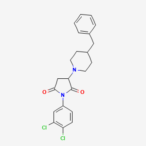 molecular formula C22H22Cl2N2O2 B3870908 3-(4-benzyl-1-piperidinyl)-1-(3,4-dichlorophenyl)-2,5-pyrrolidinedione 