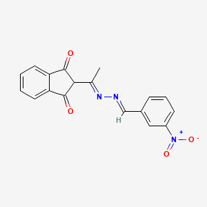 molecular formula C18H13N3O4 B3870912 3-nitrobenzaldehyde [1-(1,3-dioxo-2,3-dihydro-1H-inden-2-yl)ethylidene]hydrazone 