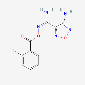 molecular formula C10H8IN5O3 B3870921 4-amino-N'-[(2-iodobenzoyl)oxy]-1,2,5-oxadiazole-3-carboximidamide 