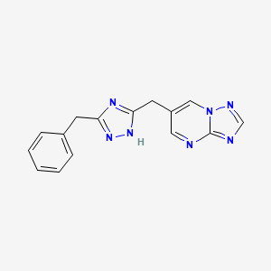 molecular formula C15H13N7 B3870927 6-[(3-benzyl-1H-1,2,4-triazol-5-yl)methyl][1,2,4]triazolo[1,5-a]pyrimidine 