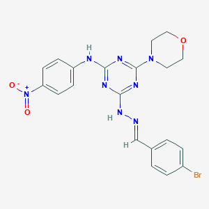4-Bromobenzaldehyde [4-{4-nitroanilino}-6-(4-morpholinyl)-1,3,5-triazin-2-yl]hydrazone