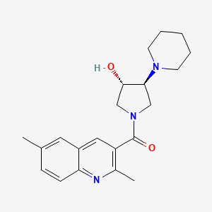 molecular formula C21H27N3O2 B3870941 (3S*,4S*)-1-[(2,6-dimethylquinolin-3-yl)carbonyl]-4-piperidin-1-ylpyrrolidin-3-ol 