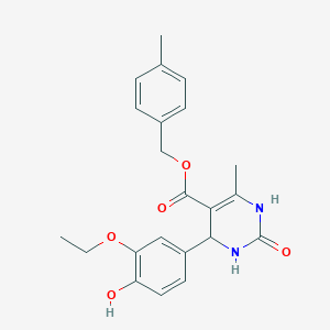 molecular formula C22H24N2O5 B3870967 4-methylbenzyl 4-(3-ethoxy-4-hydroxyphenyl)-6-methyl-2-oxo-1,2,3,4-tetrahydro-5-pyrimidinecarboxylate 
