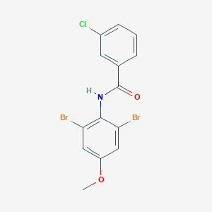 molecular formula C14H10Br2ClNO2 B387099 3-chloro-N-(2,6-dibromo-4-methoxyphenyl)benzamide 
