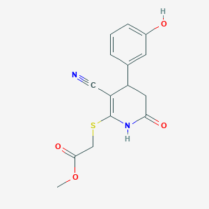 molecular formula C15H14N2O4S B3870993 methyl {[3-cyano-4-(3-hydroxyphenyl)-6-oxo-1,4,5,6-tetrahydro-2-pyridinyl]thio}acetate 