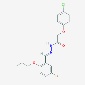molecular formula C18H18BrClN2O3 B387100 N'-(5-bromo-2-propoxybenzylidene)-2-(4-chlorophenoxy)acetohydrazide 