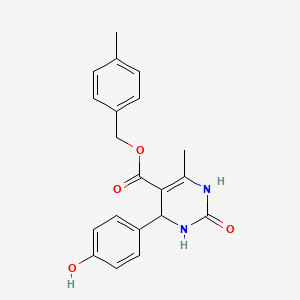 molecular formula C20H20N2O4 B3871008 4-methylbenzyl 4-(4-hydroxyphenyl)-6-methyl-2-oxo-1,2,3,4-tetrahydro-5-pyrimidinecarboxylate 
