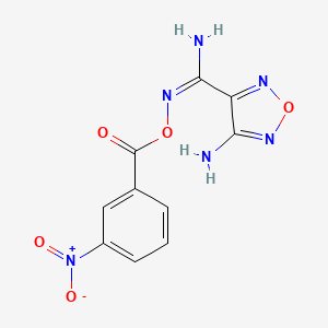 molecular formula C10H8N6O5 B3871015 4-amino-N'-[(3-nitrobenzoyl)oxy]-1,2,5-oxadiazole-3-carboximidamide 