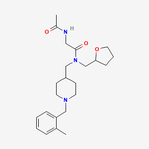 molecular formula C23H35N3O3 B3871029 N~2~-acetyl-N~1~-{[1-(2-methylbenzyl)-4-piperidinyl]methyl}-N~1~-(tetrahydro-2-furanylmethyl)glycinamide 