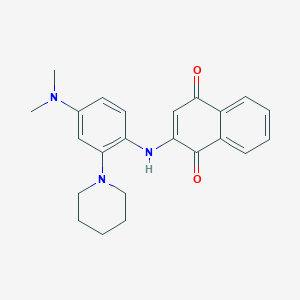 2-{[4-(dimethylamino)-2-(1-piperidinyl)phenyl]amino}naphthoquinone