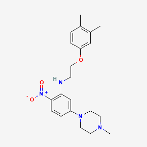 molecular formula C21H28N4O3 B3871038 N-[2-(3,4-dimethylphenoxy)ethyl]-5-(4-methyl-1-piperazinyl)-2-nitroaniline 