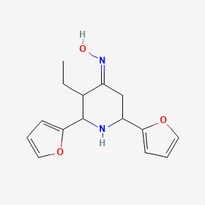 molecular formula C15H18N2O3 B3871047 3-ethyl-2,6-di-2-furyl-4-piperidinone oxime 