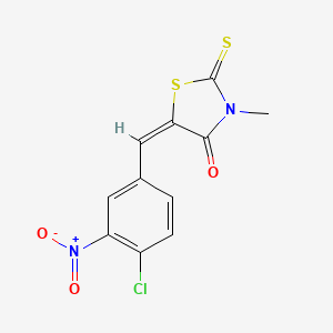 molecular formula C11H7ClN2O3S2 B3871065 5-(4-chloro-3-nitrobenzylidene)-3-methyl-2-thioxo-1,3-thiazolidin-4-one 