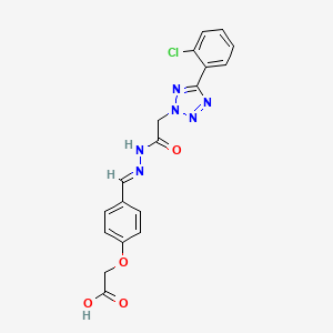 molecular formula C18H15ClN6O4 B3871071 [4-(2-{[5-(2-chlorophenyl)-2H-tetrazol-2-yl]acetyl}carbonohydrazonoyl)phenoxy]acetic acid 