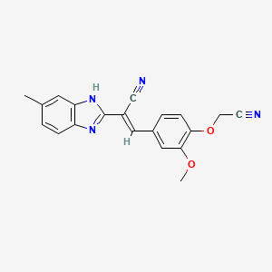 molecular formula C20H16N4O2 B3871080 3-[4-(cyanomethoxy)-3-methoxyphenyl]-2-(5-methyl-1H-benzimidazol-2-yl)acrylonitrile 