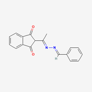 molecular formula C18H14N2O2 B3871087 benzaldehyde [1-(1,3-dioxo-2,3-dihydro-1H-inden-2-yl)ethylidene]hydrazone 