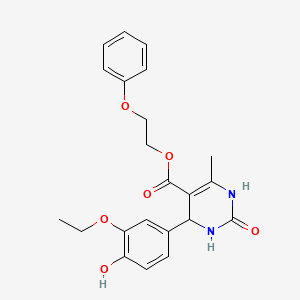 molecular formula C22H24N2O6 B3871094 2-phenoxyethyl 4-(3-ethoxy-4-hydroxyphenyl)-6-methyl-2-oxo-1,2,3,4-tetrahydro-5-pyrimidinecarboxylate 