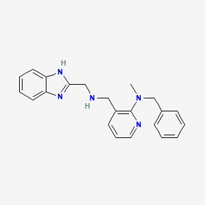 molecular formula C22H23N5 B3871139 3-{[(1H-benzimidazol-2-ylmethyl)amino]methyl}-N-benzyl-N-methyl-2-pyridinamine 