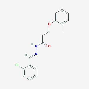 molecular formula C17H17ClN2O2 B387114 N'-(2-chlorobenzylidene)-3-(2-methylphenoxy)propanohydrazide 