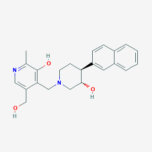 molecular formula C23H26N2O3 B3871144 5-(hydroxymethyl)-4-{[(3S*,4S*)-3-hydroxy-4-(2-naphthyl)piperidin-1-yl]methyl}-2-methylpyridin-3-ol 