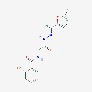 molecular formula C15H14BrN3O3 B387115 2-bromo-N-(2-{2-[(5-methyl-2-furyl)methylene]hydrazino}-2-oxoethyl)benzamide 