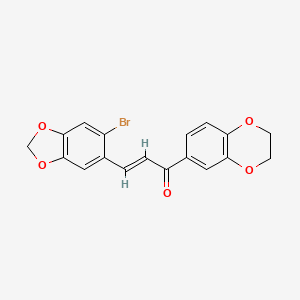 molecular formula C18H13BrO5 B3871152 3-(6-bromo-1,3-benzodioxol-5-yl)-1-(2,3-dihydro-1,4-benzodioxin-6-yl)-2-propen-1-one 