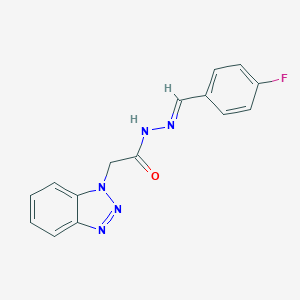 molecular formula C15H12FN5O B387116 2-(1H-benzotriazol-1-yl)-N'-[(E)-(4-fluorophenyl)methylidene]acetohydrazide 