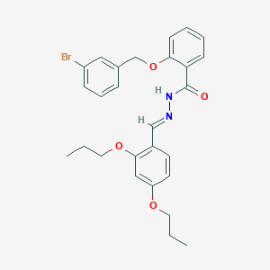 molecular formula C27H29BrN2O4 B387117 2-[(3-bromobenzyl)oxy]-N'-(2,4-dipropoxybenzylidene)benzohydrazide 