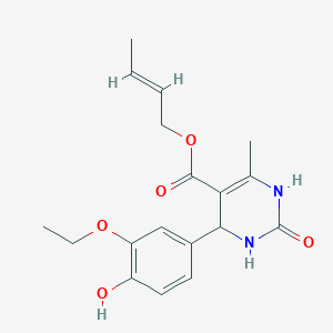molecular formula C18H22N2O5 B3871171 2-buten-1-yl 4-(3-ethoxy-4-hydroxyphenyl)-6-methyl-2-oxo-1,2,3,4-tetrahydro-5-pyrimidinecarboxylate 