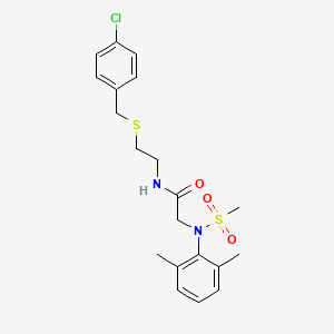 N-(2-{[(4-CHLOROPHENYL)METHYL]SULFANYL}ETHYL)-2-[N-(2,6-DIMETHYLPHENYL)METHANESULFONAMIDO]ACETAMIDE