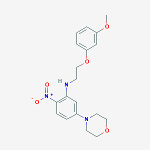 molecular formula C19H23N3O5 B3871237 N-[2-(3-methoxyphenoxy)ethyl]-5-(4-morpholinyl)-2-nitroaniline 