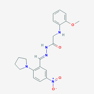 N'-[5-nitro-2-(1-pyrrolidinyl)benzylidene]-2-(2-methoxyanilino)acetohydrazide