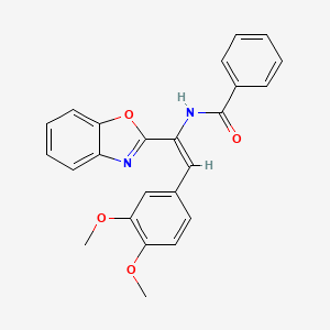 molecular formula C24H20N2O4 B3871245 N-[1-(1,3-benzoxazol-2-yl)-2-(3,4-dimethoxyphenyl)vinyl]benzamide 