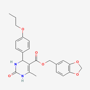 molecular formula C23H24N2O6 B3871252 1,3-benzodioxol-5-ylmethyl 6-methyl-2-oxo-4-(4-propoxyphenyl)-1,2,3,4-tetrahydro-5-pyrimidinecarboxylate 