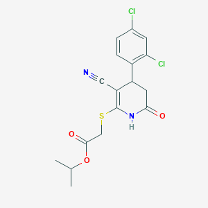 isopropyl {[3-cyano-4-(2,4-dichlorophenyl)-6-oxo-1,4,5,6-tetrahydro-2-pyridinyl]thio}acetate