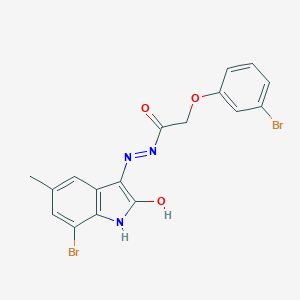 molecular formula C17H13Br2N3O3 B387129 N'-[(3Z)-7-bromo-5-methyl-2-oxo-1,2-dihydro-3H-indol-3-ylidene]-2-(3-bromophenoxy)acetohydrazide 