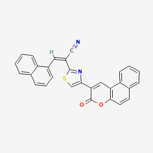 molecular formula C29H16N2O2S B3871303 3-(1-naphthyl)-2-[4-(3-oxo-3H-benzo[f]chromen-2-yl)-1,3-thiazol-2-yl]acrylonitrile 