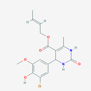 molecular formula C17H19BrN2O5 B3871314 (2E)-but-2-en-1-yl 4-(3-bromo-4-hydroxy-5-methoxyphenyl)-6-methyl-2-oxo-1,2,3,4-tetrahydropyrimidine-5-carboxylate 